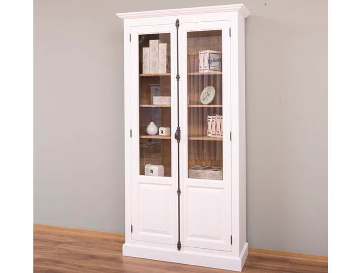 Wohnzimmer Vitrine Vintage weiß im Landhausstil