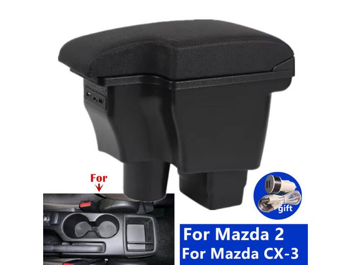 Boîte de rangement pour accoudoir de voiture, pour Mazda CX-3, version Skyactiv, avec chargeur USB, accessoires de voiture