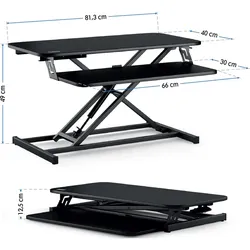 Sense7 Schreibtisch-Konverter, Monitor Erhöhung, Schwarz