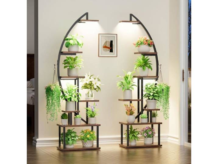Support pour plantes d'intérieur avec lampe de culture - ZRSE - 7 niveaux - Lampe de croissance - 165 cm de haut