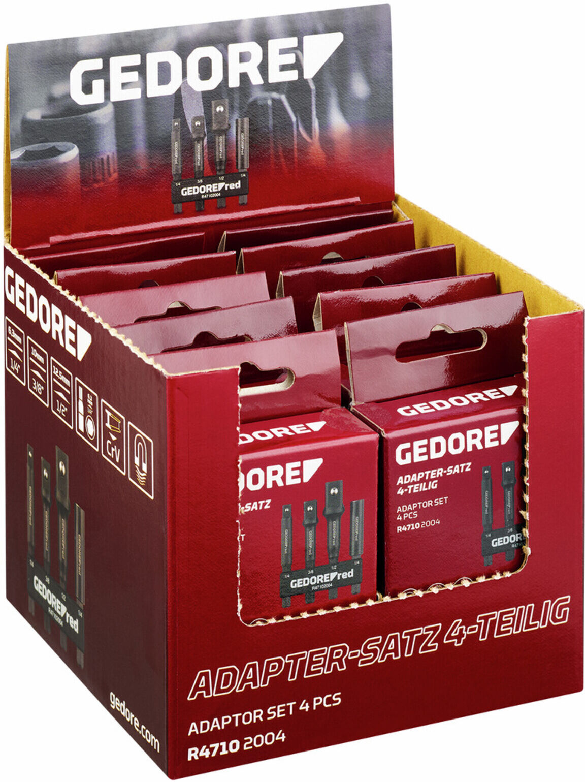 Gedore red Display Adapter-Satz 4-tlg 10 Stück (3301932)