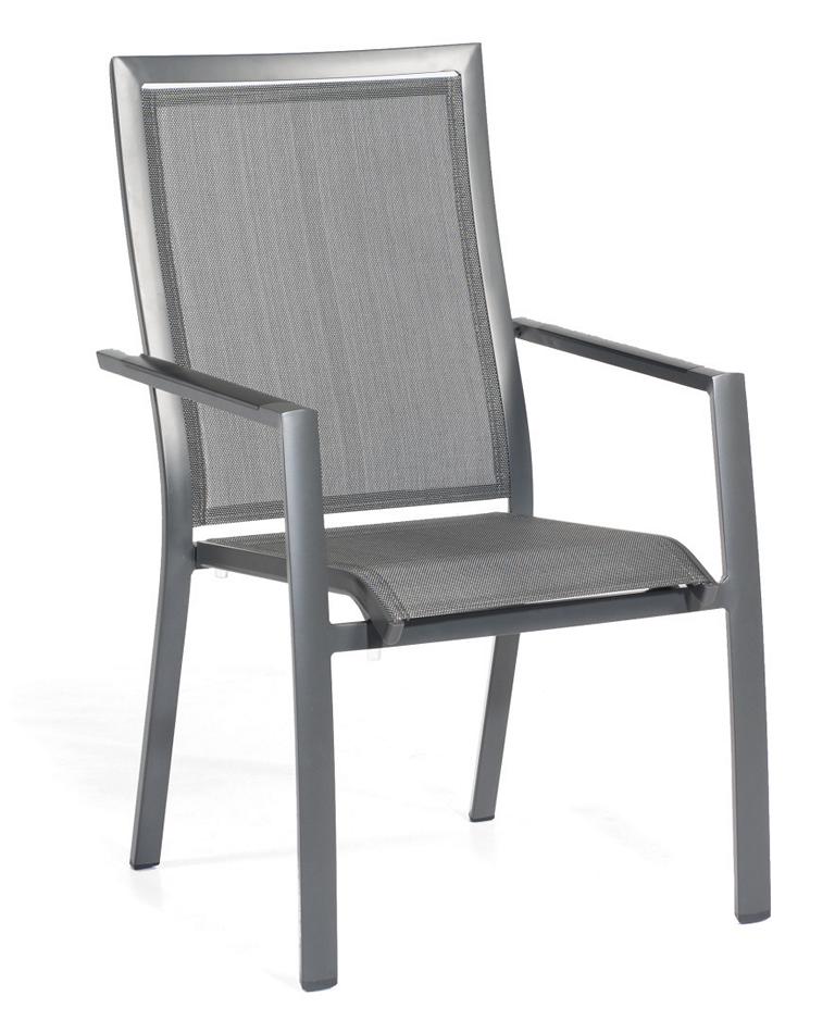MUESING Stapelsessel Star Alu-anthrazit Textilge webe silber-schwarz SonnenPartner 16905973