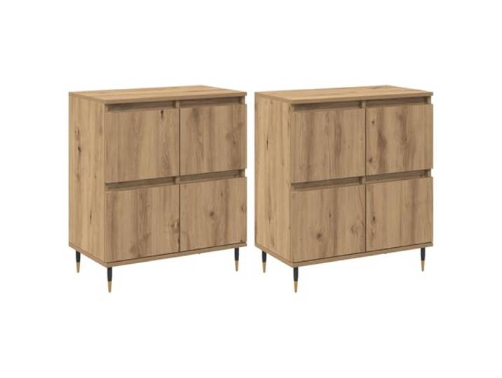Roanoer Aufbewahrungsschrank 3er-Set Artisan-Eiche 60x35x70 cm Moderne Beistellschränke aus langlebigem Holzwerkstoff schaffen Ordnung im Wohnzimmer, Schlafzimmer und Flur.
