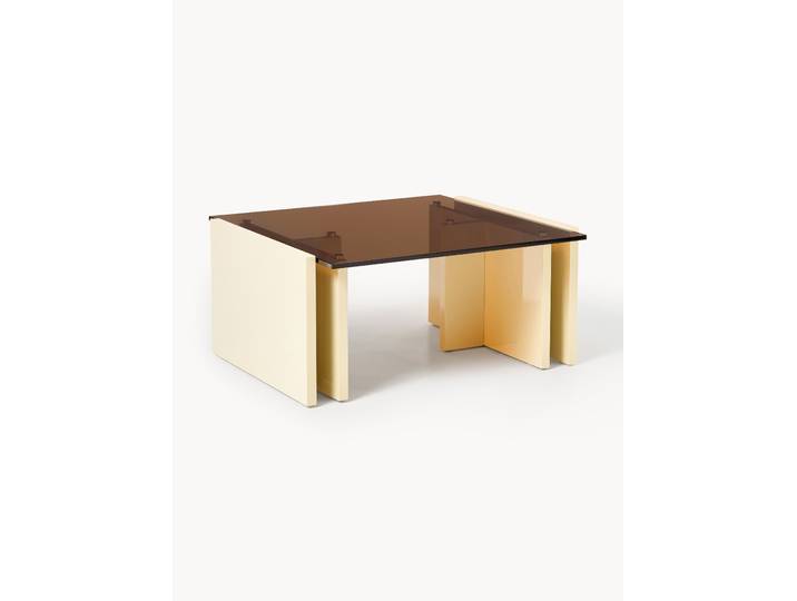 Table basse avec plateau en verre Elam