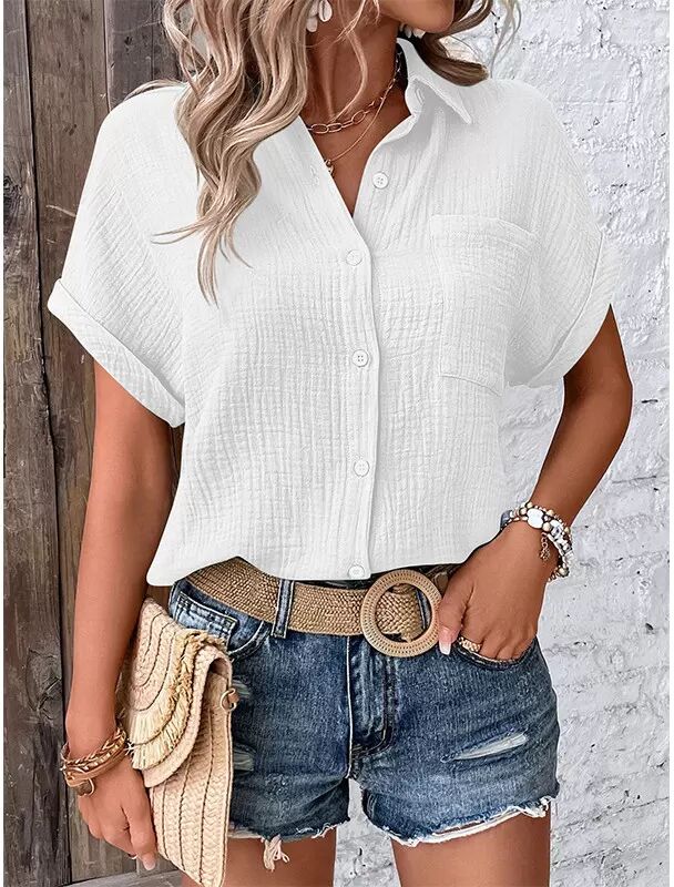 INF Button-Down Hemd - Bequemer Baumwollstoff L Weiß