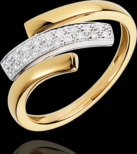 Edenly Ring Katzenspuren - Gelbgold und WeiÃŸgold