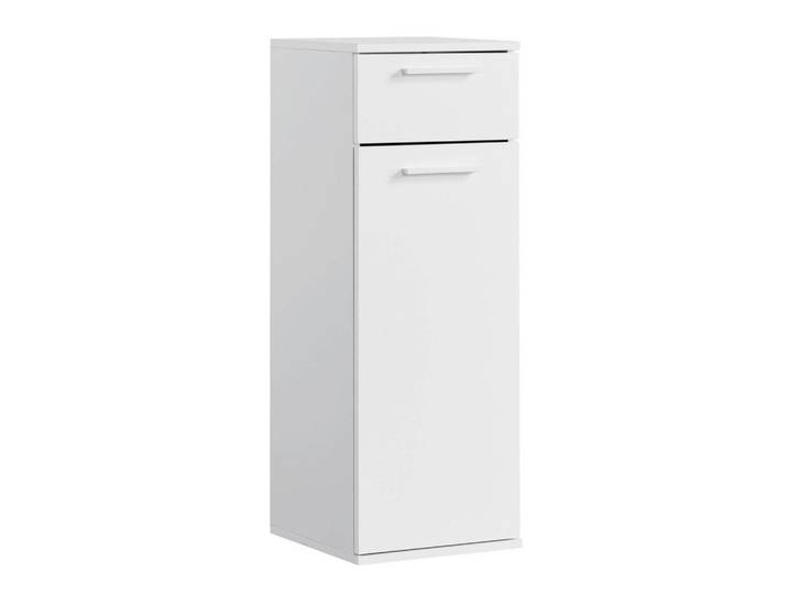 Mokebo Bad-Beistellschrank Der Matrose, Weiß, 1 Fächer, 33x91x34 cm, Badezimmer, Badmöbel, Midischränke
