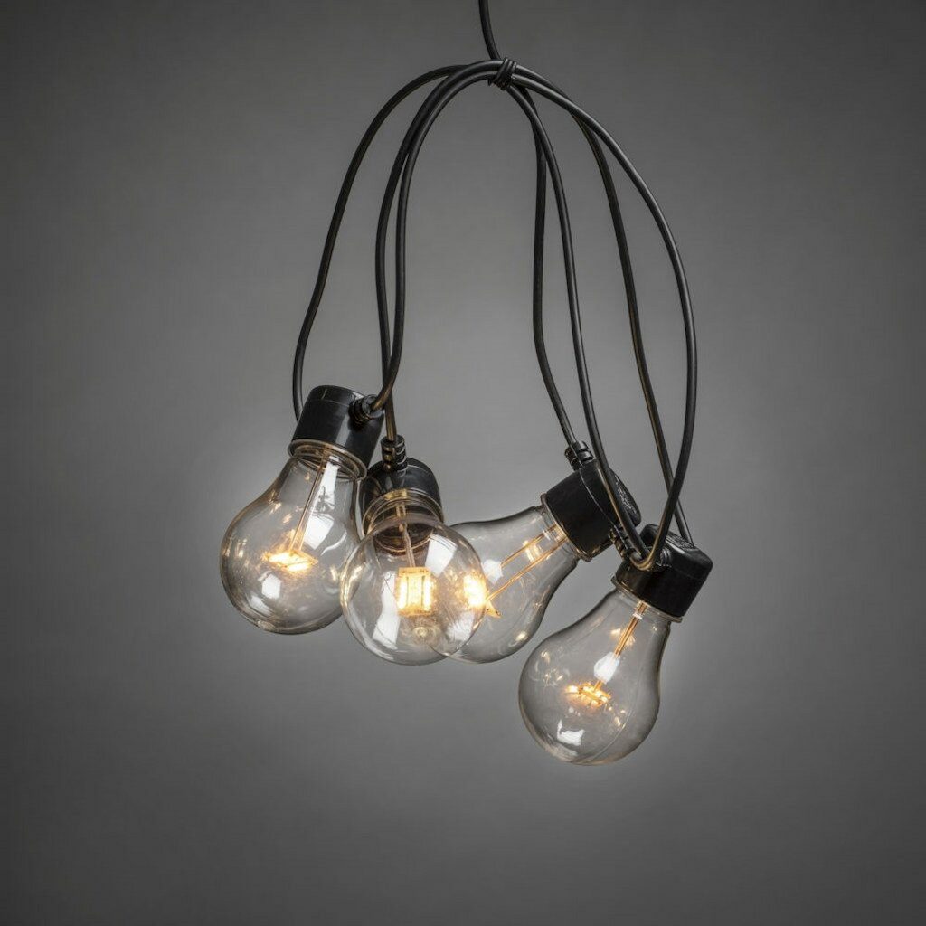 Konstsmide Peer Amber 20 LED Hanglamp Black Transparent