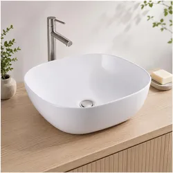 Relaxdays, Waschbecken, Aufsatzwaschbecken (420 mm, 420 mm)