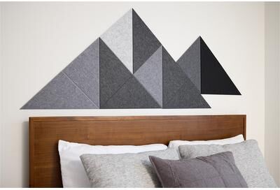 Felt Right Grey Mini Shaded Mountain   Sound Dampening Pinnable Tiles