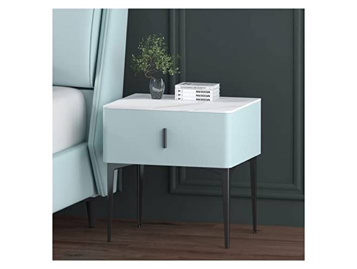 YCCHAH Bett mit Stauraum Nordic Fashion Nachttisch Wohnzimmer Schlafzimmer Schrank Marmor Arbeitsplatte Schließfach mit Schublade Desktop(C)