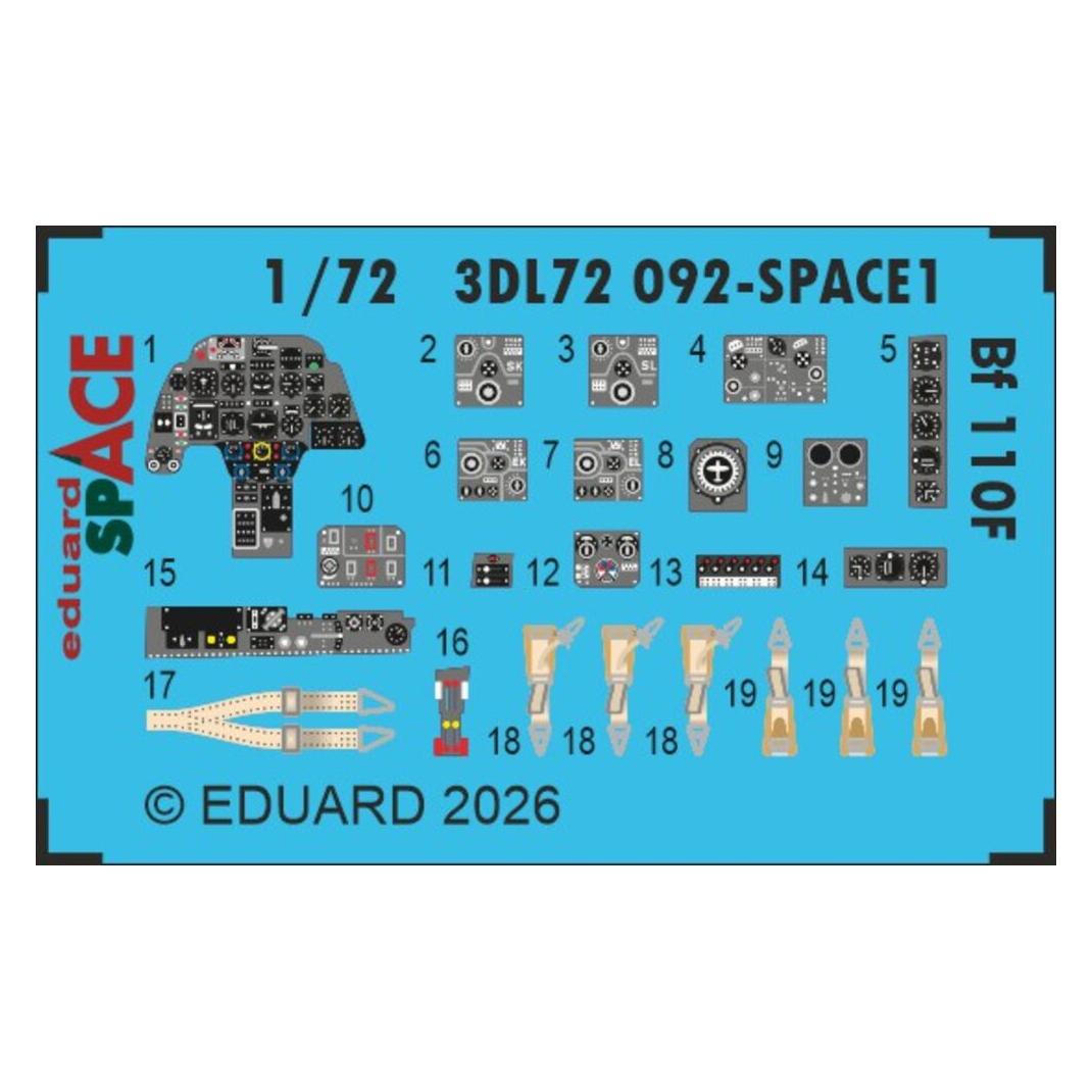 Eduard Bf 110F SPACE 1/72 for (3DL72092)