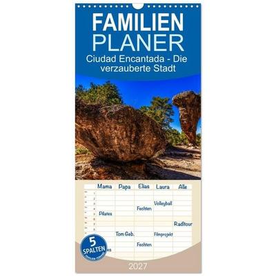 Familienplaner 2027 - Ciudad Encantada - Die verzauberte Stadt mit 5 Spalten (Wandkalender, 21 x 45 cm) CALVENDO