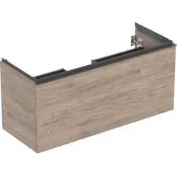 Geberit Acanto Unterschrank für Waschtisch, Nussbaum hickory, 120 cm Breite, 54,1 cm Höhe, mit einer Schublade und Innenschublade