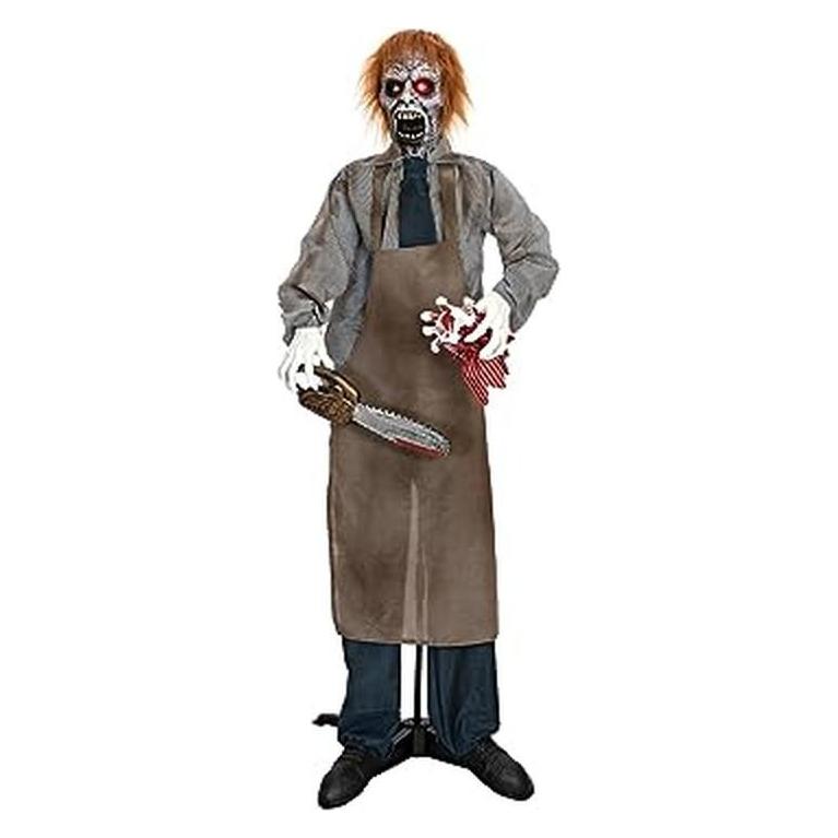 Europalms Halloween Figur Zombie mit Kettensäge, animiert, 170cm (1 Stk.) (83316127)