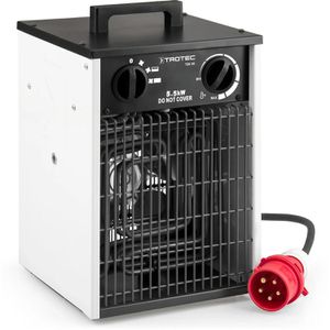 Trotec Heizlüfter TDS 30, mit 3 Stufen bis 5500 Watt, Elektroheizer 400V mit Spritzwasserschutz, 458 m³/h
