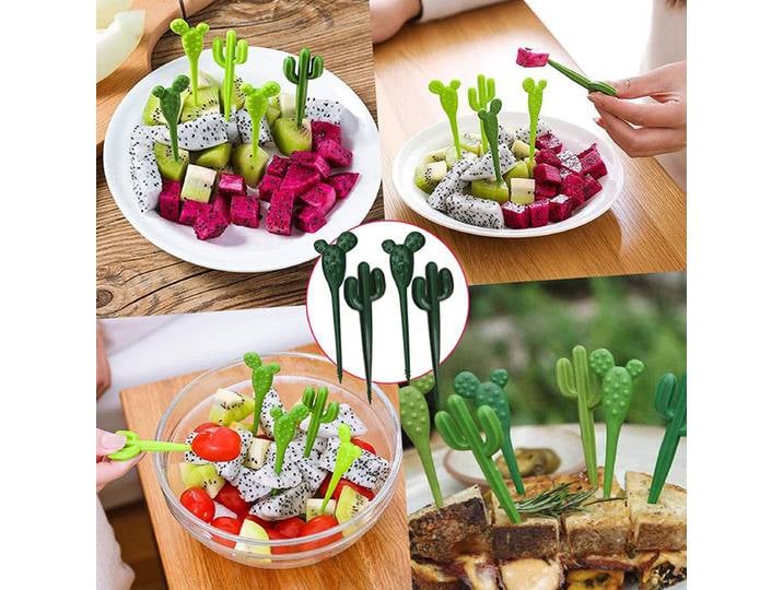 Ensemble de fourchettes à fruits de dessin animé, mini-piques à bento mignonnes, piques à fruits animaux pour enfants