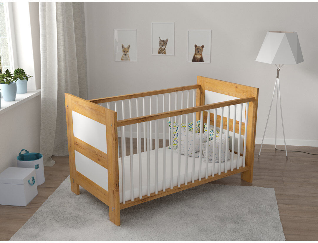 Mack + Milo Sperry 2 -in-1 Convertible Cot Bed Sunset Pine/White