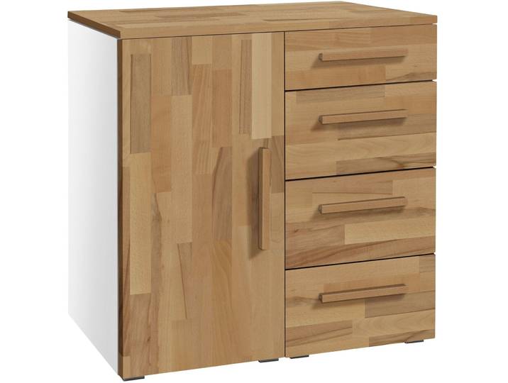 Hasena Kommode Jenni weiss/Kernbuche Holz/MDF B 90 H 86 cm
