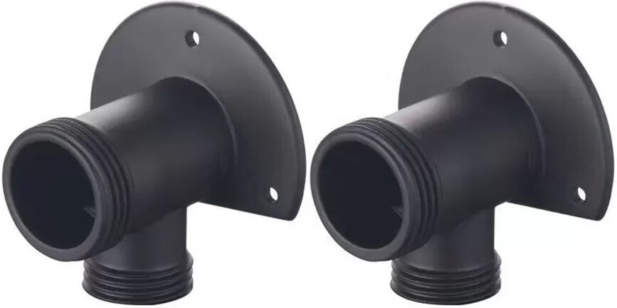 INF Adaptateur de Pommeau de Douche Noir en Acier Inoxydable (Lot de 2) - Base de Montage Apparente