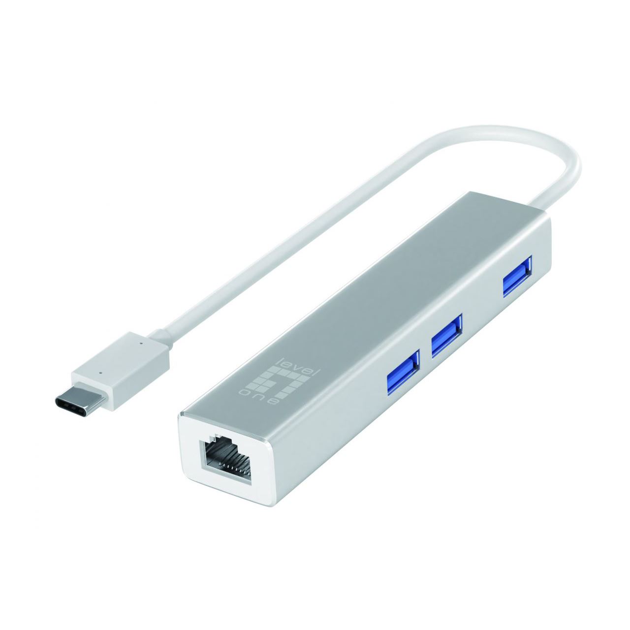 LevelOne Adapter USB-C -> GBit-LAN + USB3.0-Hub
