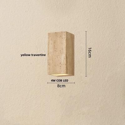 Uplifted Goods Nordic Architectural Travertine And Wood Luminary System w o Switch E
