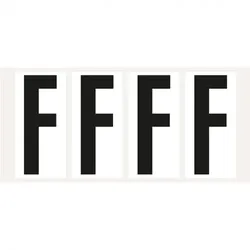 Aufkleber I Buchstabe F, weiß/schwarz, Folie, Schrifthöhe 95mm, 47x98mm, 80 Stück/Packung