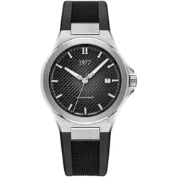 1977 ARSENE Automatik, 41 mm, Zifferblatt Schwarz, Kautschukband FKM Schwarz, Herrenuhr 1977P02133