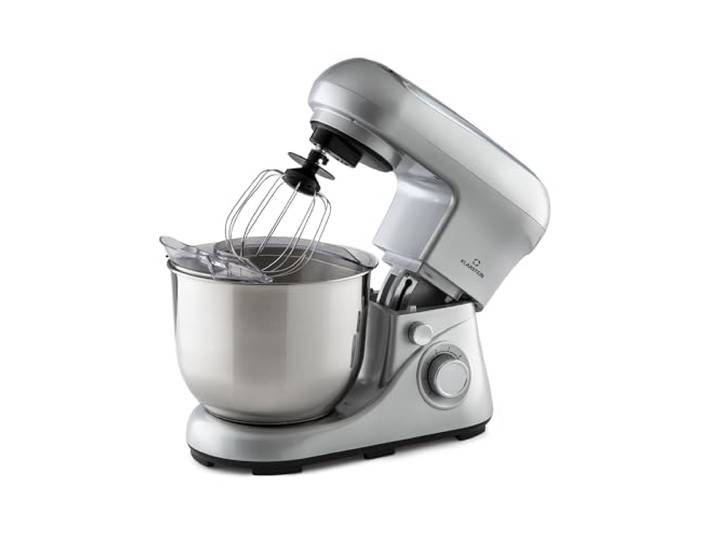 Klarstein Knetmaschine Küchenmaschine zum Backen, 1300W Teigmaschine Klein, 6 Stufen, Schneebesen Rühr- & Knethaken, 5L Schüssel, Planetenrührwerk, Rührmaschine mit Mixer, Küchenmaschinen für Brotteig