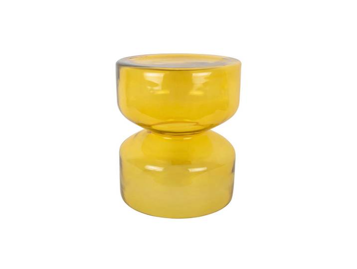 Leitmotiv Beistelltisch Doble, Hellgelb, Glas, 41 cm, Wohnzimmer, Wohnzimmertische, Beistelltische, Beistelltisch Glas