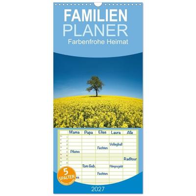 Familienplaner 2027 - Farbenfrohe Heimat mit 5 Spalten (Wandkalender, 21 x 45 cm) CALVENDO