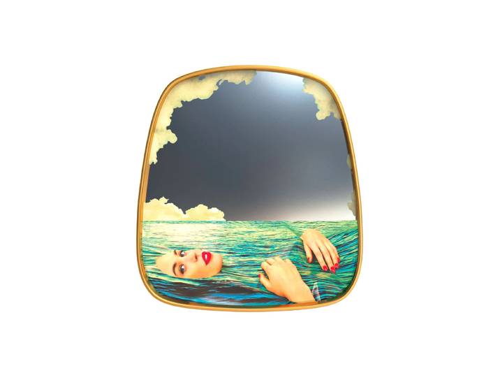 Design Wandspiegel „Toiletpaper Seagirl“ Multicolor 54 x 59 cm Seletti