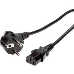 VALUE Netzkabel, CEE7/7-Stecker & IEC-Buchse gerade, schwarz, 1,8 m 19.99.1018
