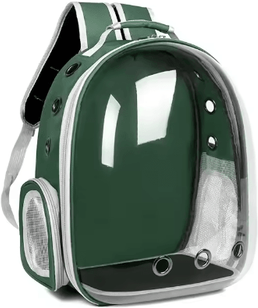 Inspire Picks Space Capsule Transparent Pet Backpack Carrier For Cats & Small Pets green one Size