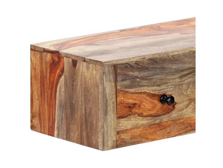 Table console murale en bois massif - WIENS - 100x25x20 cm - 3 tiroirs - Brun - Artisanal - Bois d'acacia