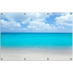 Wallario Gartenposter ca. 80 x 120 cm Sandstrand und blaues Meer