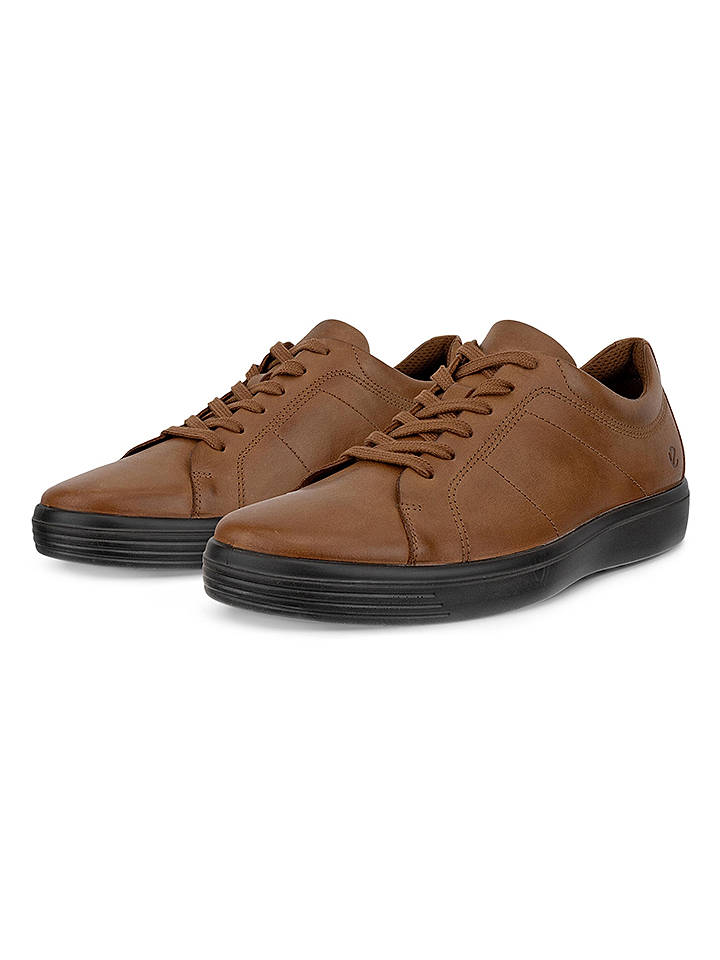 Ecco Leder-Sneakers in Hellbraun - 40