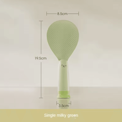 Uplift Curations Heat Resistant Standing Rice Spoon Non Stick Rice Paddle With Suction Cup Base green