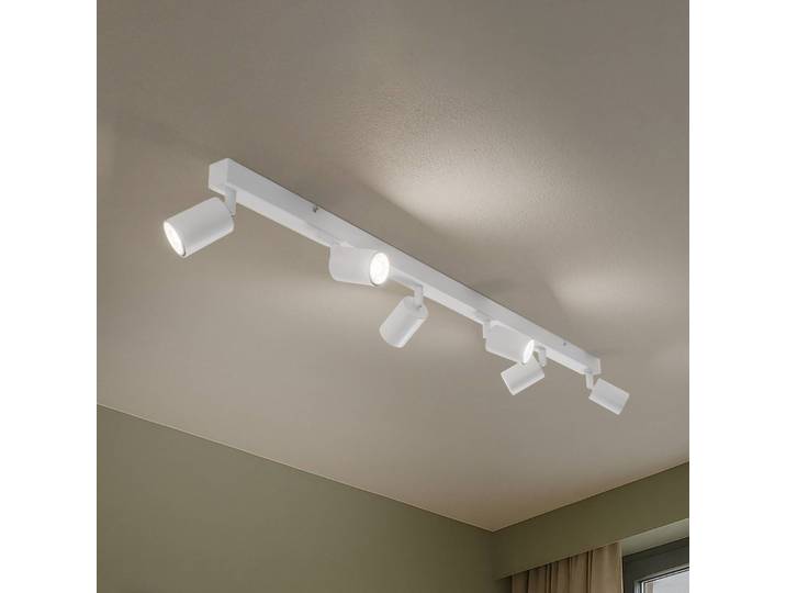 Deckenstrahler NEX, weiß, 127 cm, 6-flg., Metall, GU10 NEX TK Lighting, dimmbar, weiß / opal, für Wohn- / Esszimmer, Metall, Modern, Strahler