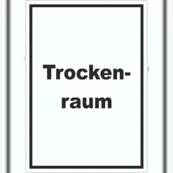 HB-Druck Trockenraum Aufkleber mit Text Wäsche trocknen hochkant A1 (594x841mm)