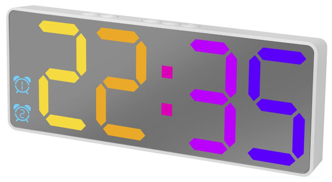 Nuvance Digitale Wekker - Led Reiswekker voor Kinderen en Volwassenen - Wit