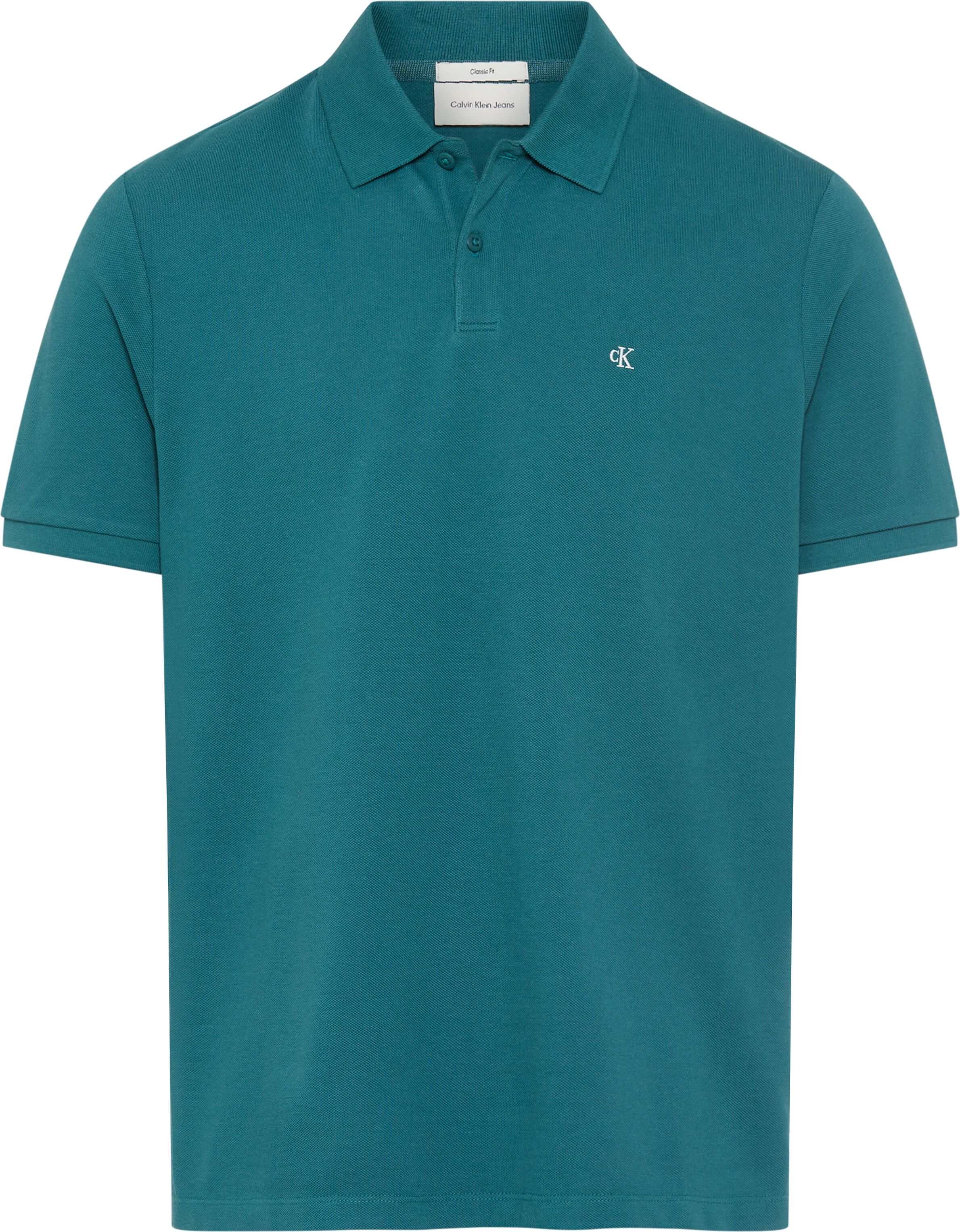 Poloshirt CALVIN KLEIN "SS CASUAL PIQUE CLASSIC POLO", Herren, Gr. S, grün (tahoe grün), Jersey, Obermaterial: 100% Baumwolle, regular fit normal, Rundhals, eingesetzt angesetztes Bündchen, Shirts Poloshirt, Mit Rundhalsausschnitt tahoe grün S