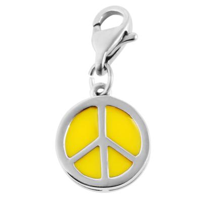 Kettenanhänger ADELIA´S "Anhänger – Charmanhänger aus Edelstahl", gelb (silber), Schmuckanhänger, Damen, Edelstahl, Kettenanhänger, Perfekt als Geschenk für besondere Menschen