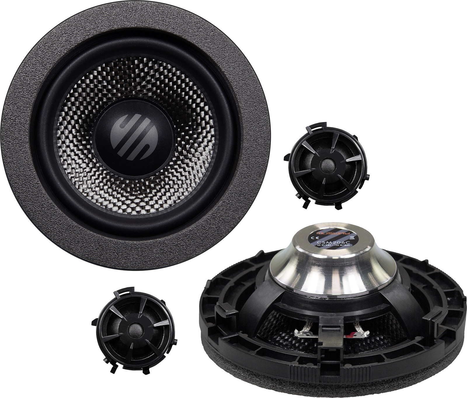 MUSWAY Kompo-Kit CSM-206C luidspreker set voor auto, 10 cm