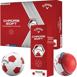 Callaway Chrome Soft Truvis Golfball 3er weiss/rot