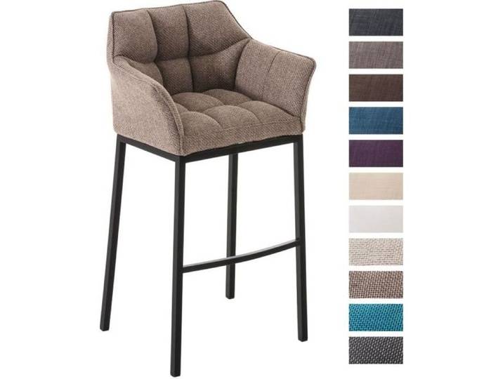Tabouret de bar DAMASO B - CLP - Noir - Tissu - Confortable - 110 cm