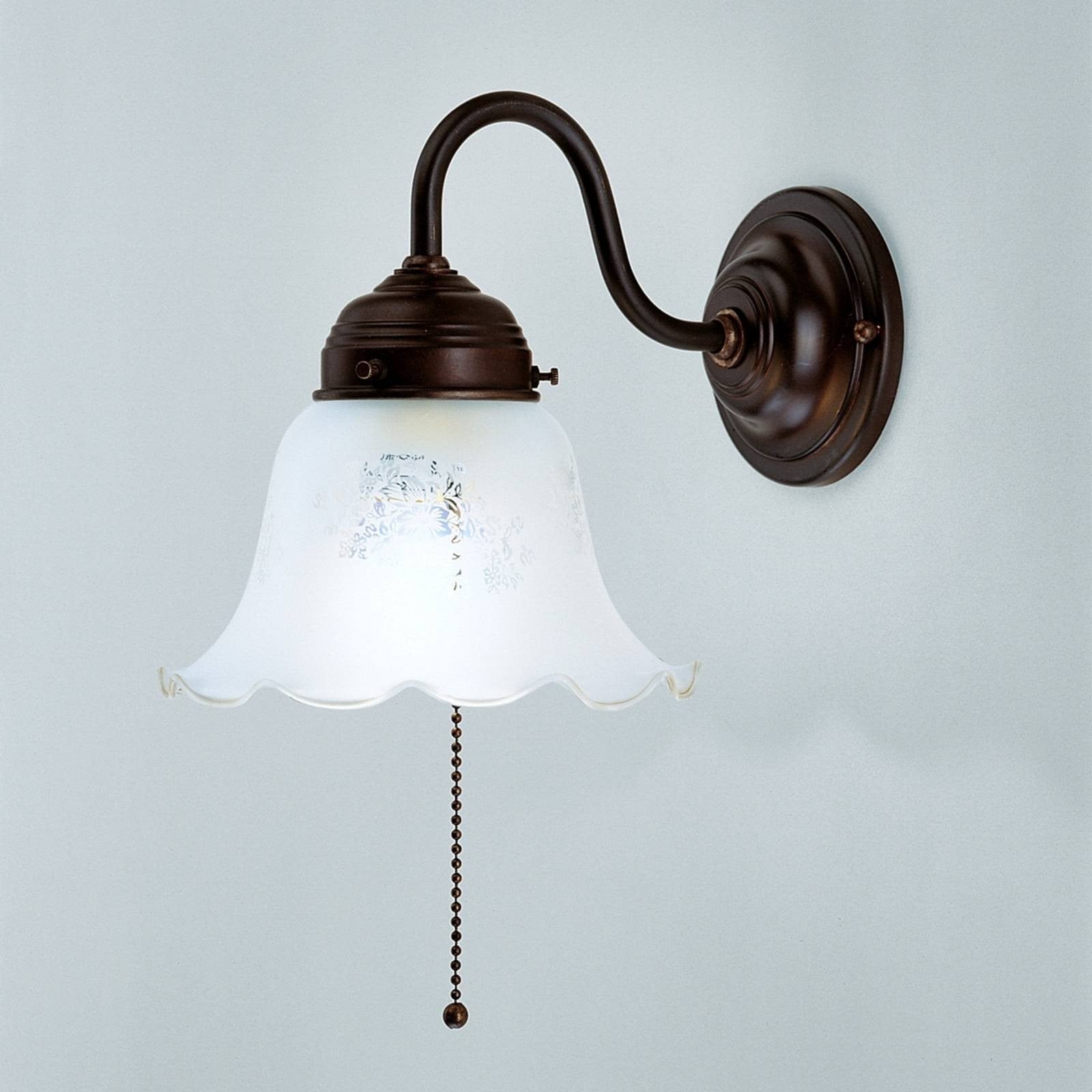 Berliner Messinglampen Wandlamp, Bruin/Goud/Messing, Dimbaar, Rustiek