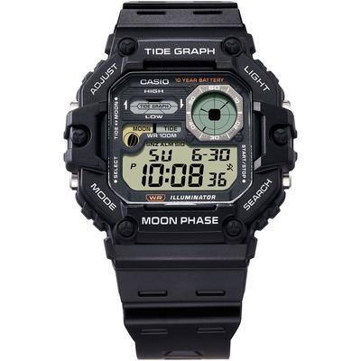 Chronograph, schwarz, CASIO TIMELESS COLLECTION, Armbanduhren, Herren, Chronograph, Quarzuhr,Armbanduhr,Herrenuhr,Digitaluhr,Resinarmband, autom. Kalender