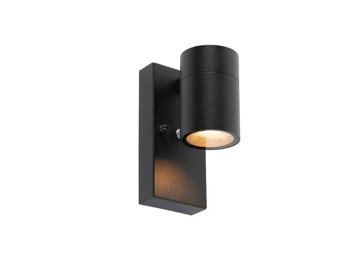 Applique murale d'extérieur moderne noire IP44 avec capteur