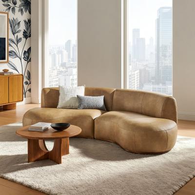 Modway Rialta 2 Piece Curved Vegan Leather Sectional Sofa